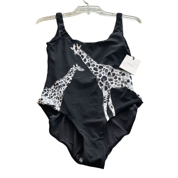 ANTHROPOLOGIE ONIA Women's Size XL Black Giraffe Kelly One-Piece Swimsuit NWT - Picture 9 of 9
